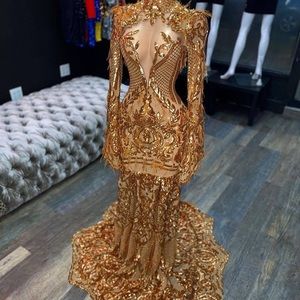 24k Gold 2020 Prom Dress